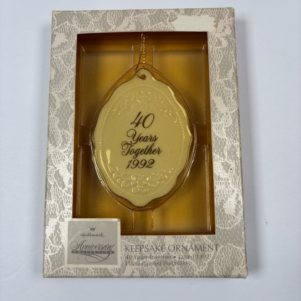 Hallmark Ornament 40 Years Together 1992 Anniversary Collection Vintage